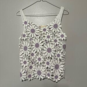 Altard State size small crochet purple & white flower tank top.